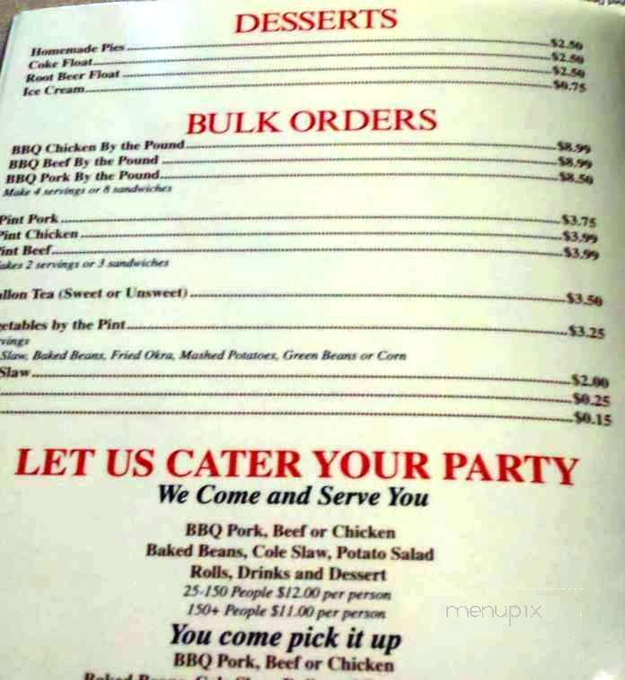 Couch Barbecue - Ooltewah, TN menu_pic