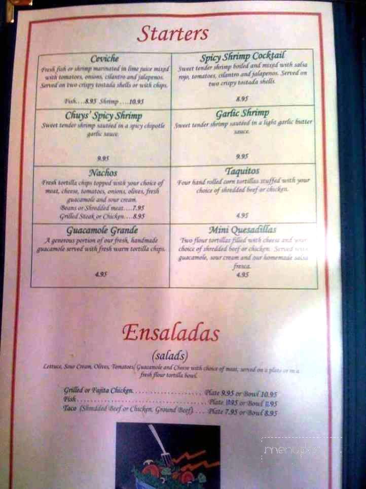 El Mariachi II - Aiea, HI menu_pic