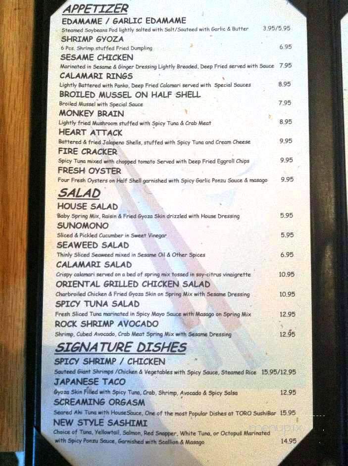 Enso Japanese Bar - Bakersfield, CA menu_pic