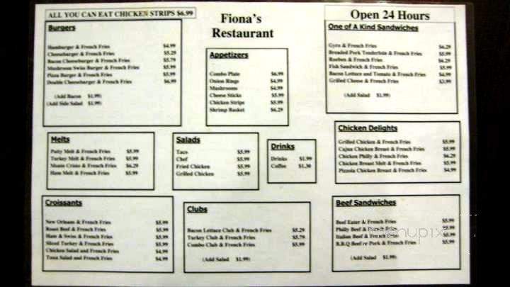 North Main Diner Previously Fiona's - Edwardsville, IL menu_pic