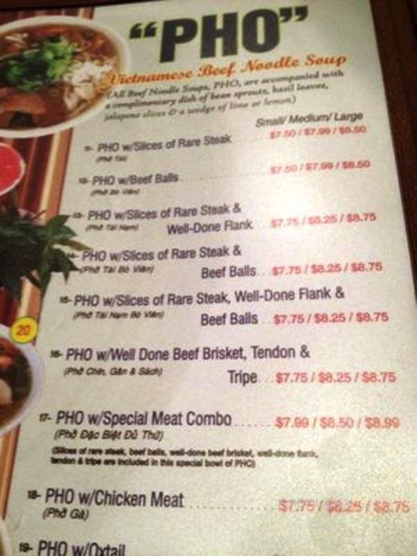 Pho 777 - Honolulu, HI menu_pic