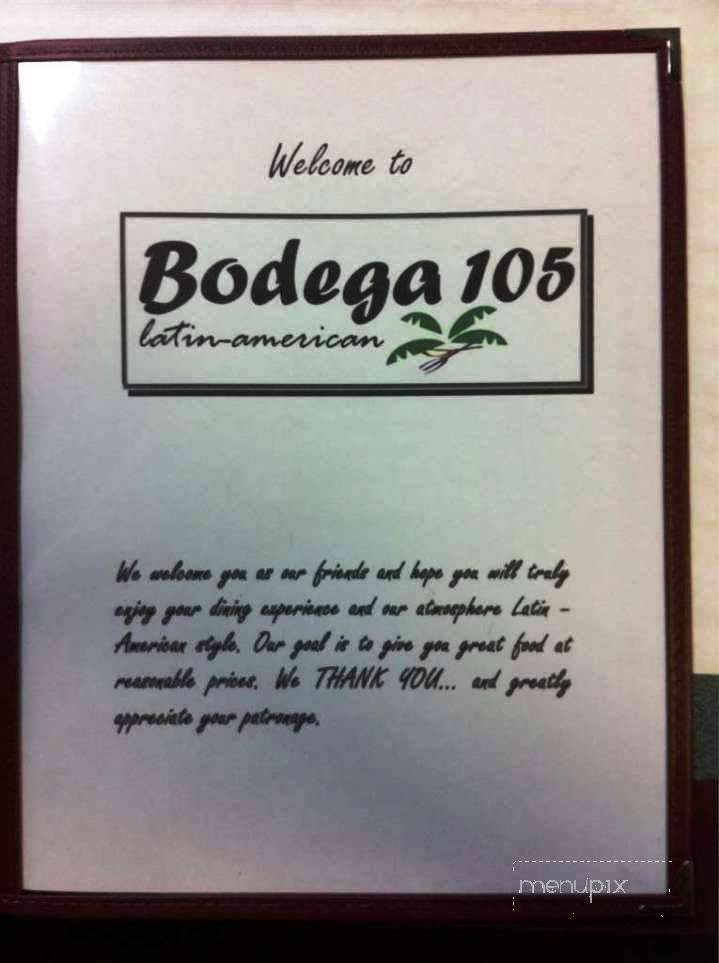 Bodega 105 - Johnson City, TN menu_pic