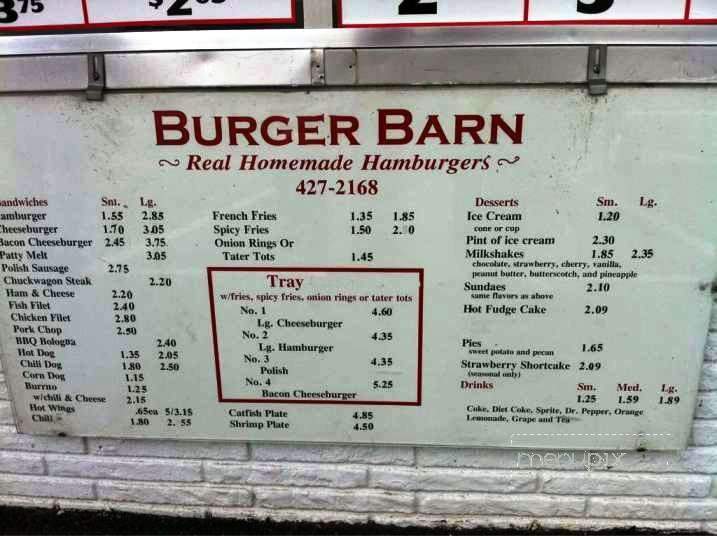 Menu of Burger Barn in Jackson, TN 38301