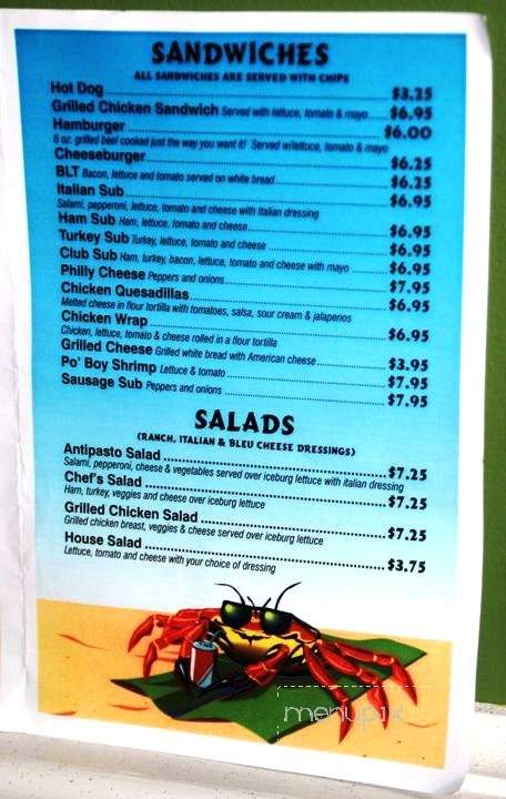Coconuts Tiki Bar - North Myrtle Beach, SC menu_pic
