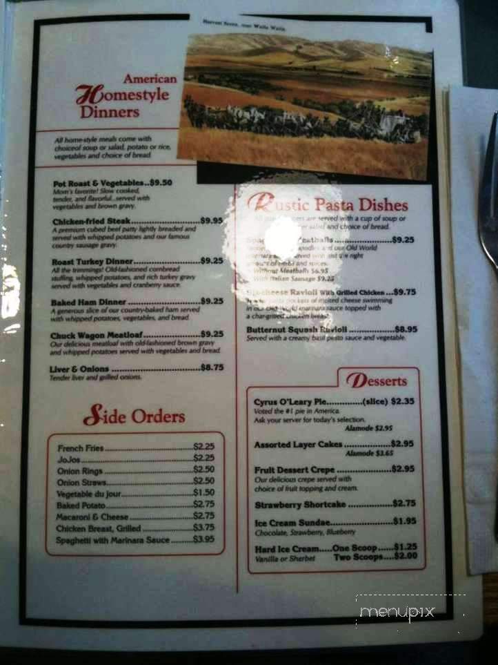 Clarette's Restaurant - Walla Walla, WA menu_pic