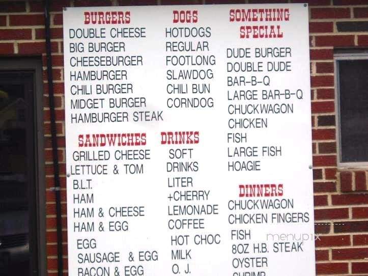 Dude's Drive In - Christiansburg, VA menu_pic