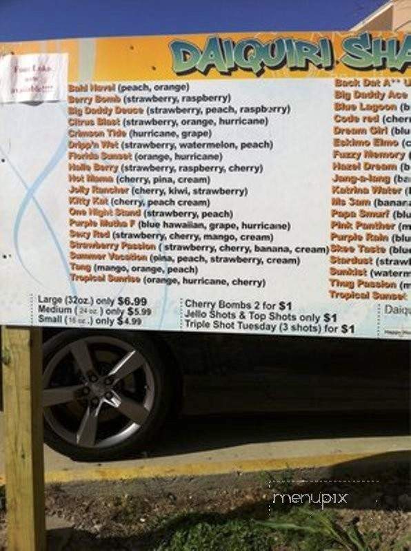 Daiquiri Shack - Houston, TX menu_pic