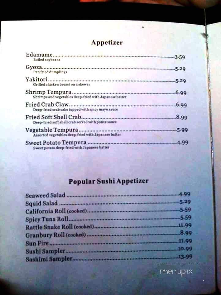 Miyako Restaurant - Granbury, TX menu_pic