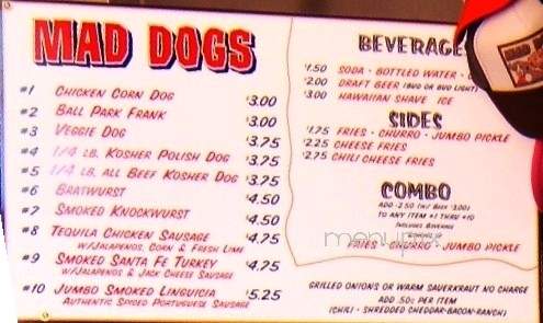 Mad Dogs - Santa Barbara, CA menu_pic