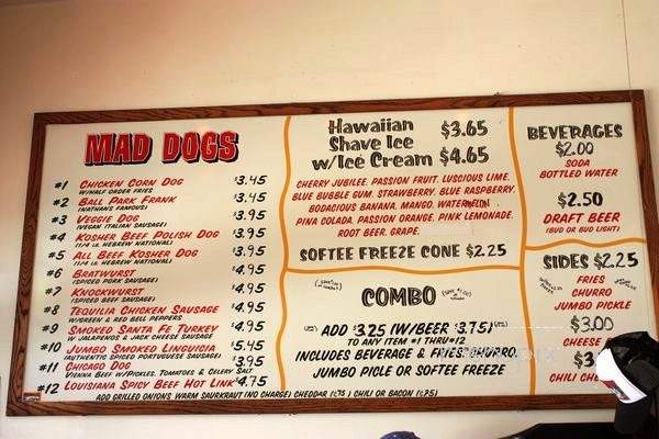 Mad Dogs - Santa Barbara, CA menu_pic