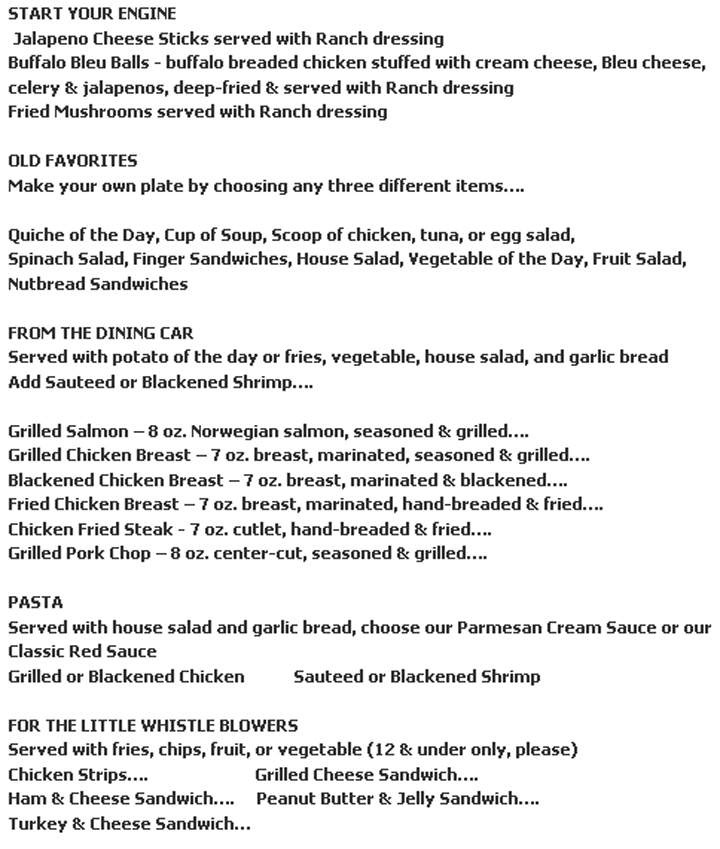 Whistle Hill Cafe - Weatherford, TX menu_pic