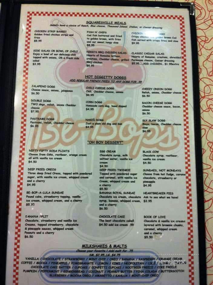 Be Bops - Ukiah, CA menu_pic
