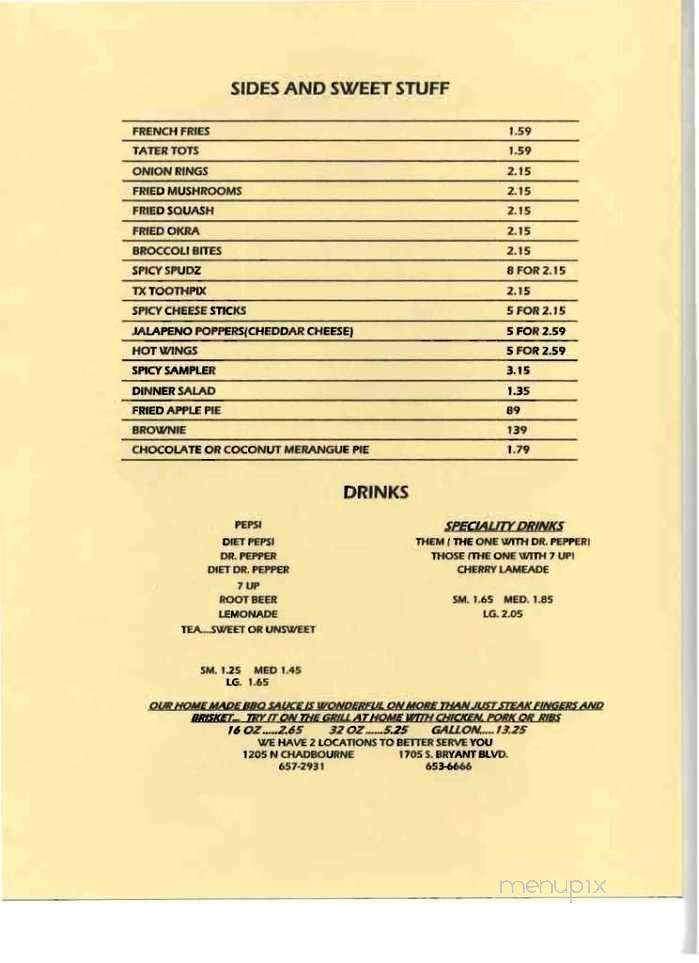 Charcoal House - San Angelo, TX menu_pic