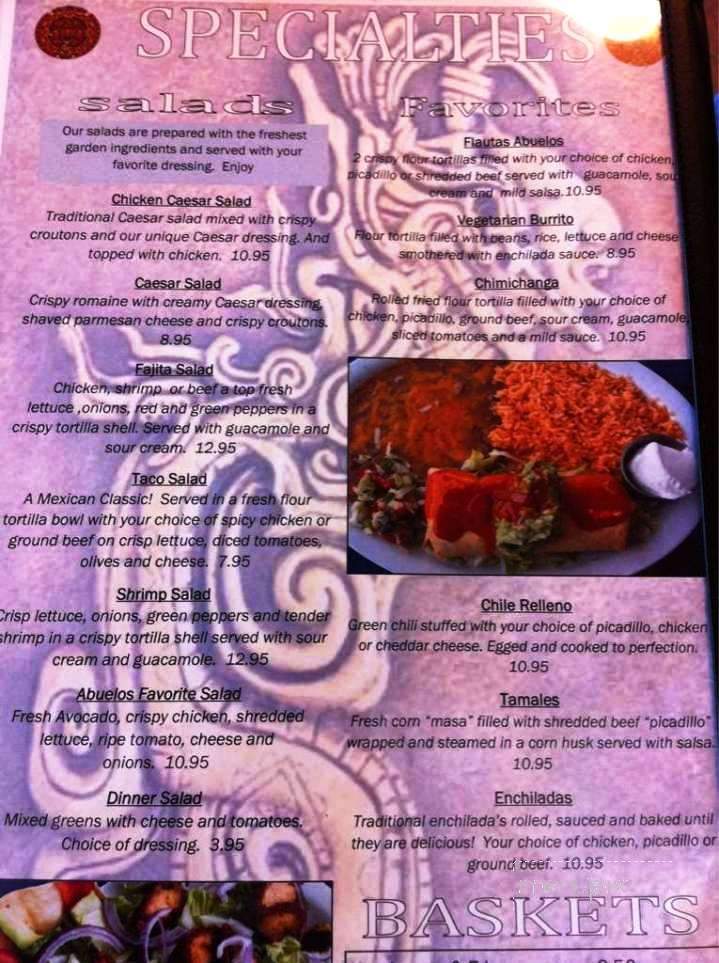 Nuevo Vallarta - Pullman, WA menu_pic