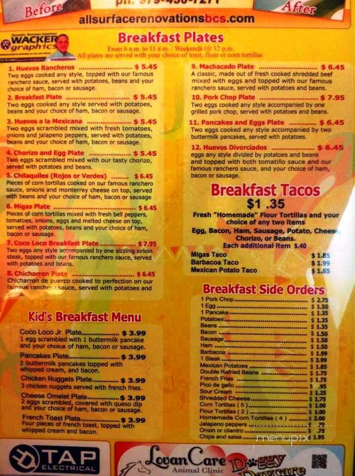 Coco Loco - College Station, TX menu_pic