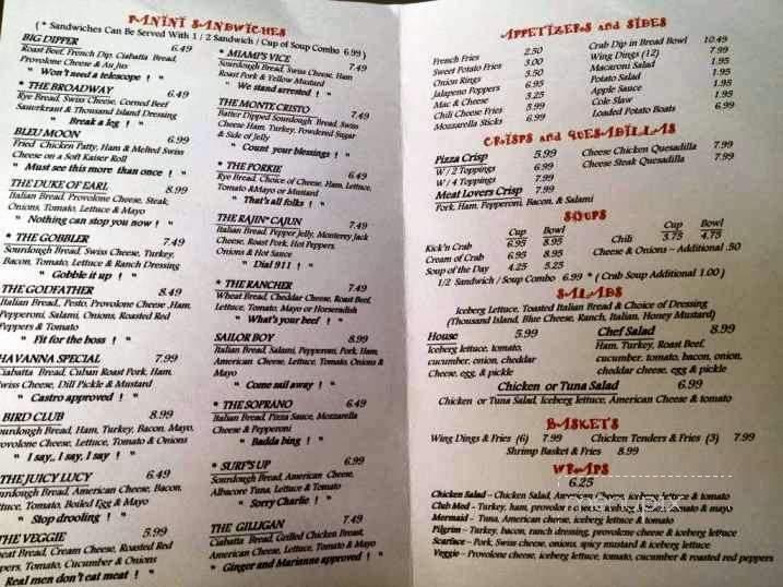 Fishbones menu deals