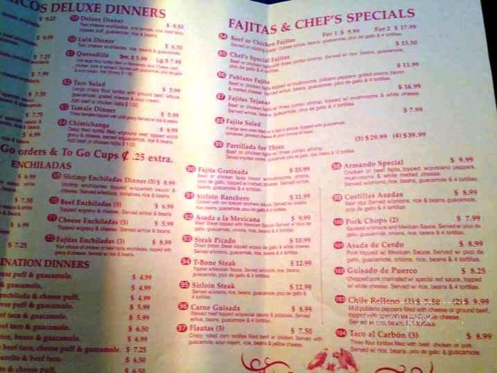 Los Pericos - Huntsville, TX menu_pic
