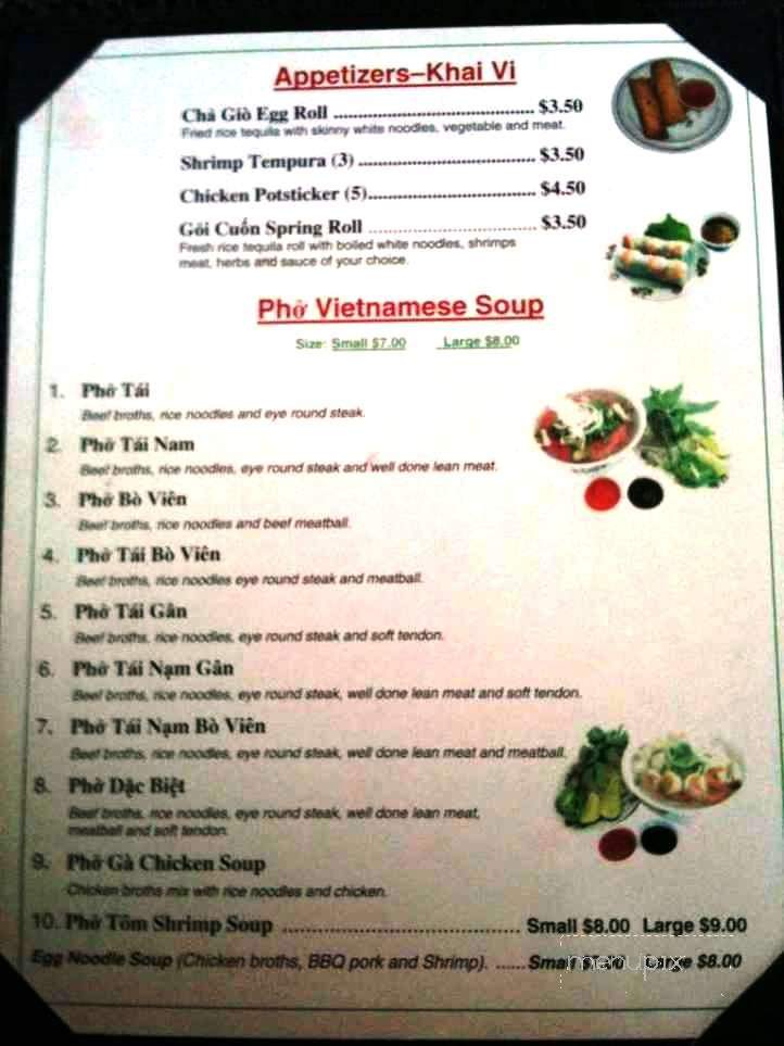 Pho Van - Spokane, WA menu_pic