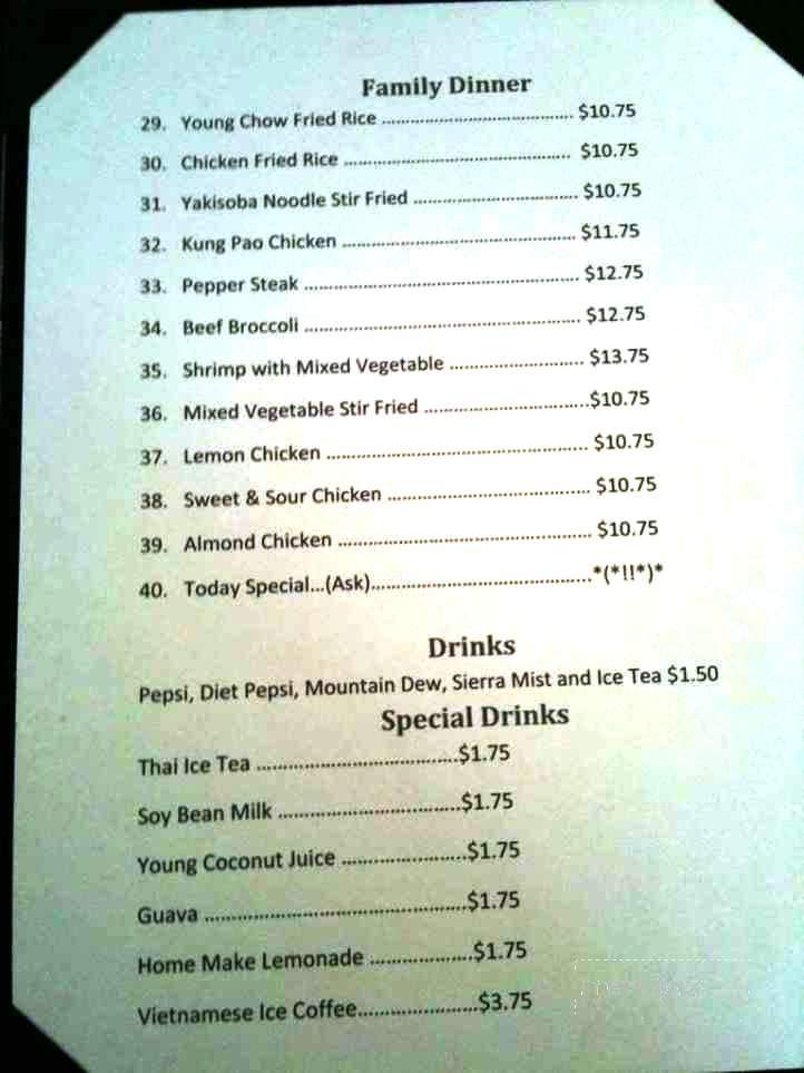 Pho Van - Spokane, WA menu_pic