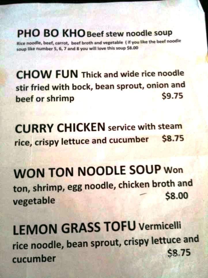 Pho Van - Spokane, WA menu_pic