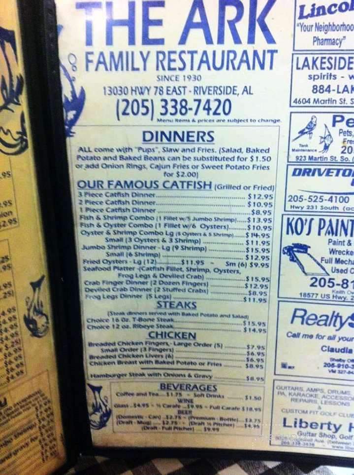 Ark - Riverside, AL menu_pic
