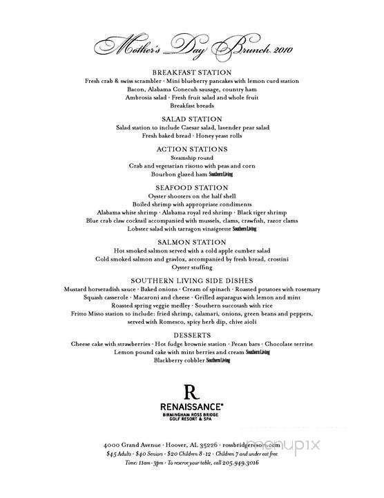 Brock's At Ross Bridge - Birmingham, AL menu_pic