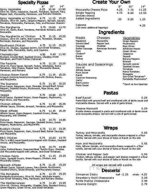 Brick Oven Pizza Company - Conway, AR menu_pic