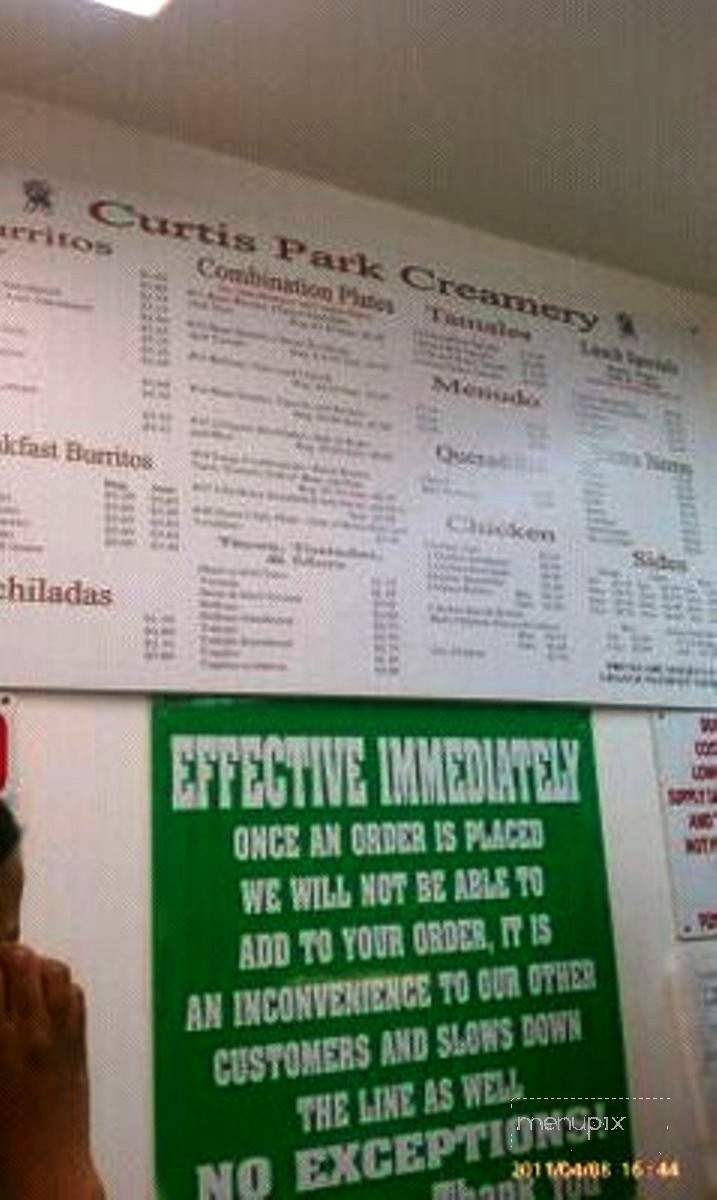 Curtis Park Creamery - Denver, CO menu_pic