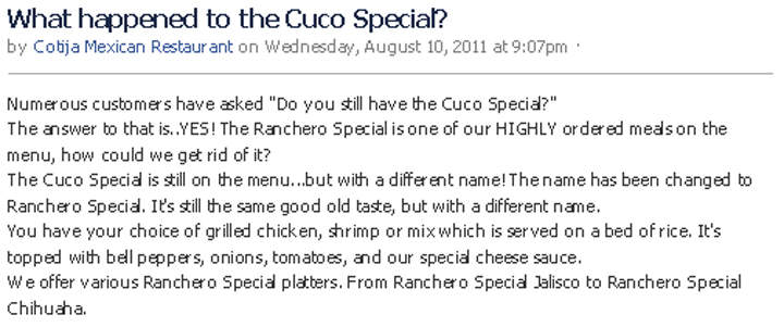 Cotija Mexican Restaurant - Sheridan, AR menu_pic