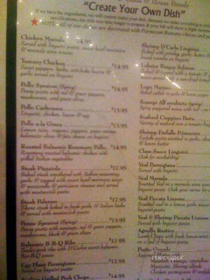 D'Carlo Pizzeria Ristorante - Little Rock, AR menu_pic