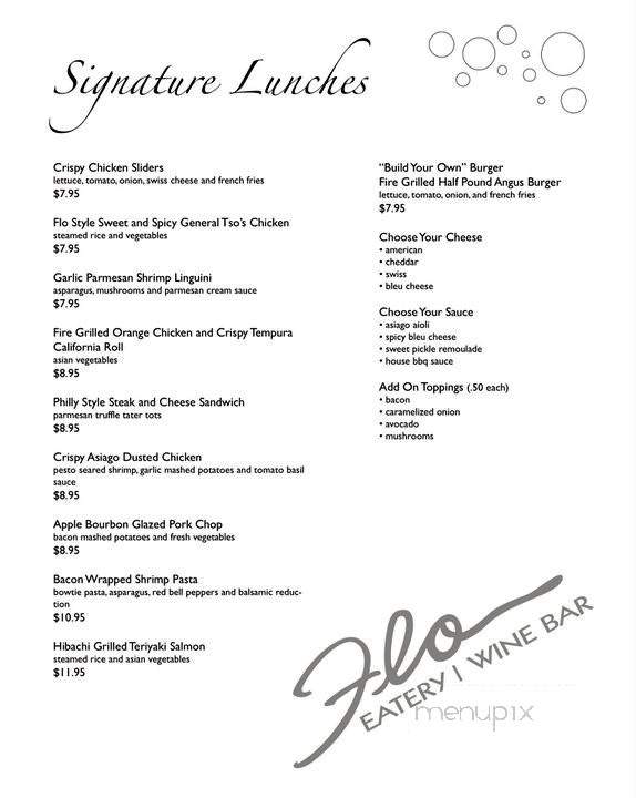 Flo Eatery and Wine Bae - Springfield, MO menu_pic