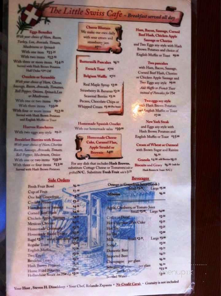 Little Swiss Cafe - Carmel-By-the-Sea, CA menu_pic