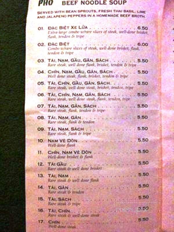 Mr Pho - Oceanside, CA menu_pic