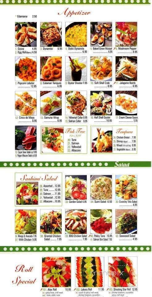 Oishii Sushi - Hayward, CA menu_pic