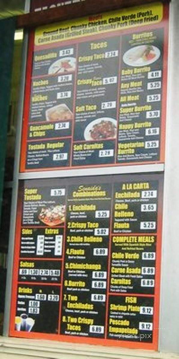 Taqueria Senaida's - Hayward, CA menu_pic
