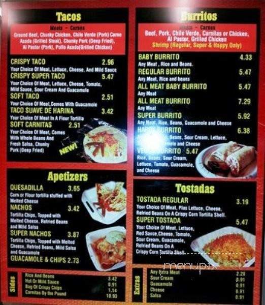Taqueria Senaida's - Hayward, CA menu_pic