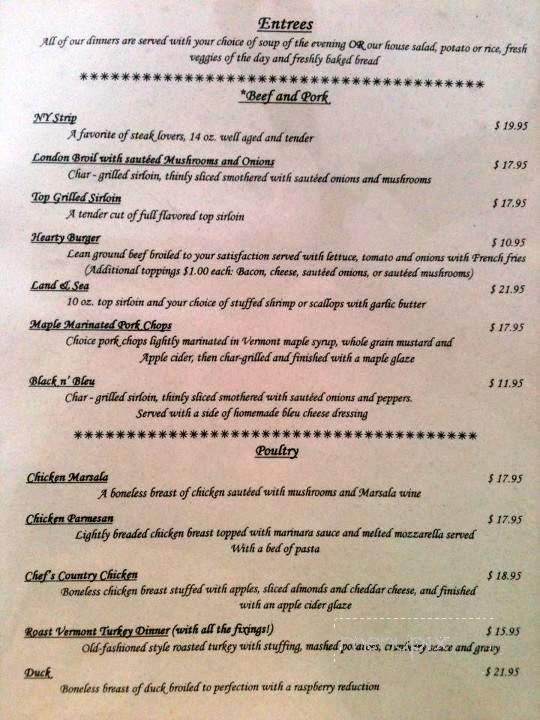 The Hungry Lion - Jericho, VT menu_pic