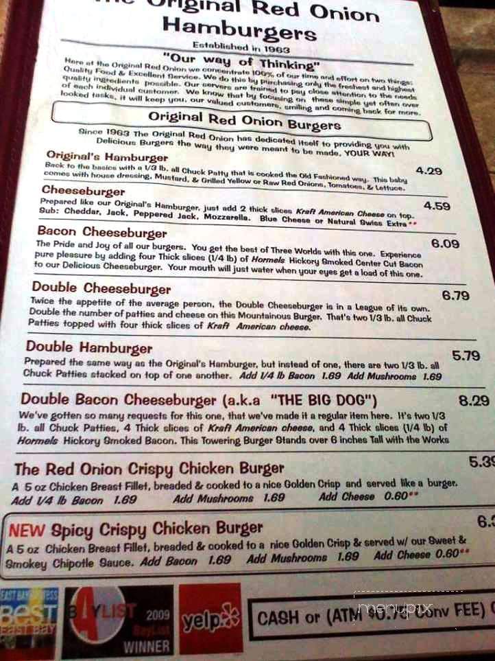 The Red Onion - Vallejo, CA menu_pic