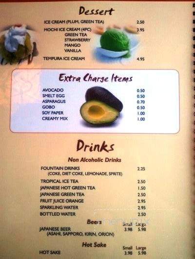 2 Die For Sushi - Canoga Park, CA menu_pic