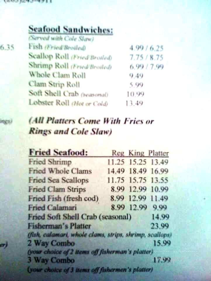 Clam Castle - Madison, CT menu_pic