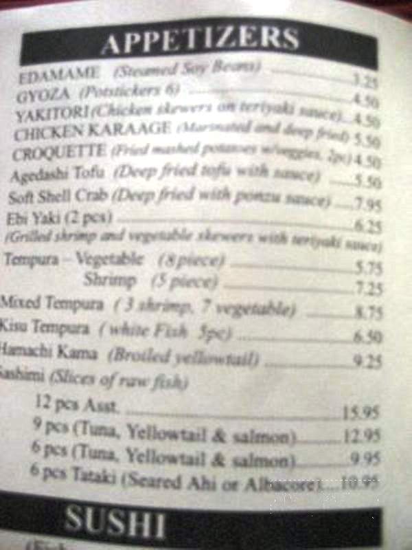 Hanami Sushi - Morgan Hill, CA menu_pic