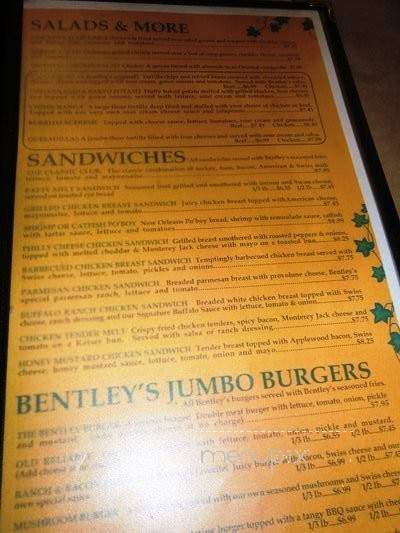 Bentley's Grill - Camden, AR menu_pic