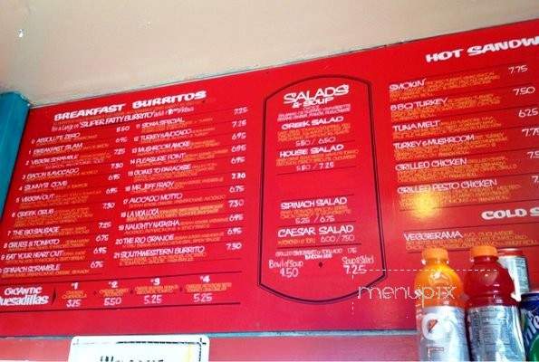 Chill Out Cafe - Santa Cruz, CA menu_pic