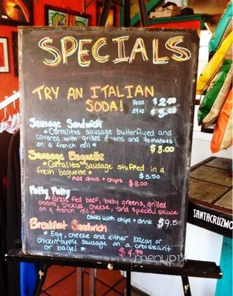 Chill Out Cafe - Santa Cruz, CA menu_pic