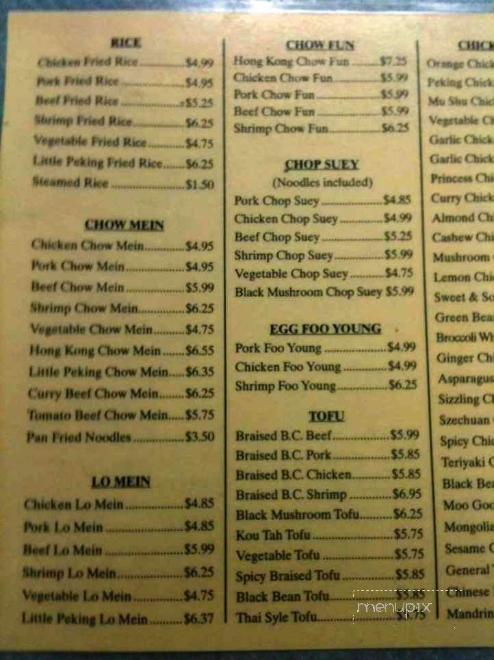 Little Peking Restaurant - Fresno, CA menu_pic