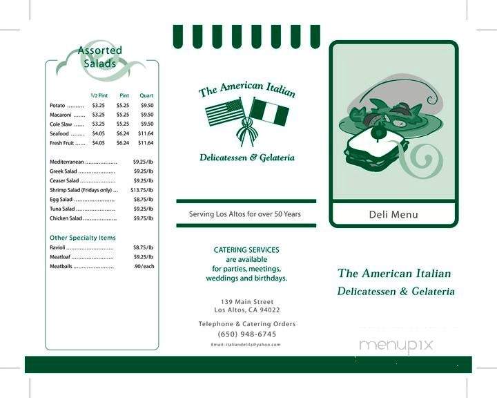 American Italian Delicatessen - Los Altos, CA menu_pic