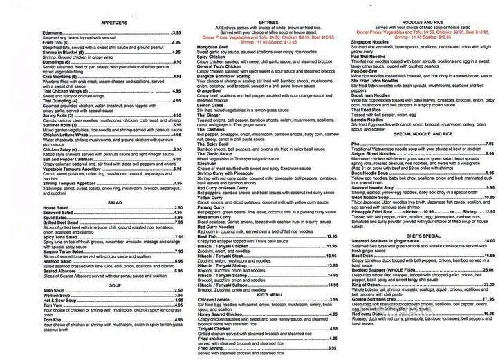 Bedford Sushi and Grill - Raleigh, NC menu_pic