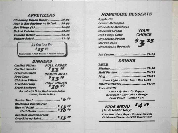Catfish Hole Restaurant - North Little Rock, AR menu_pic