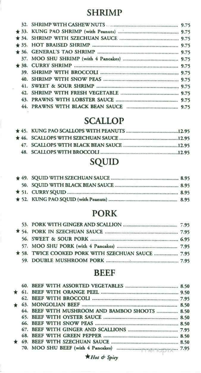 Fred's Szechuan Chinese Restnt - Nevada City, CA menu_pic