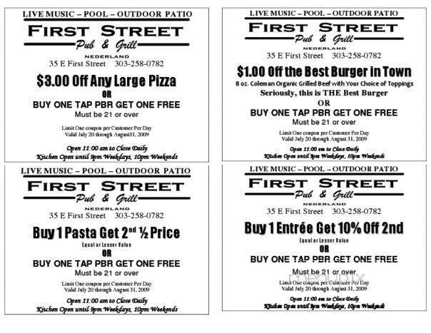 First Street Pub & Grill - Nederland, CO menu_pic